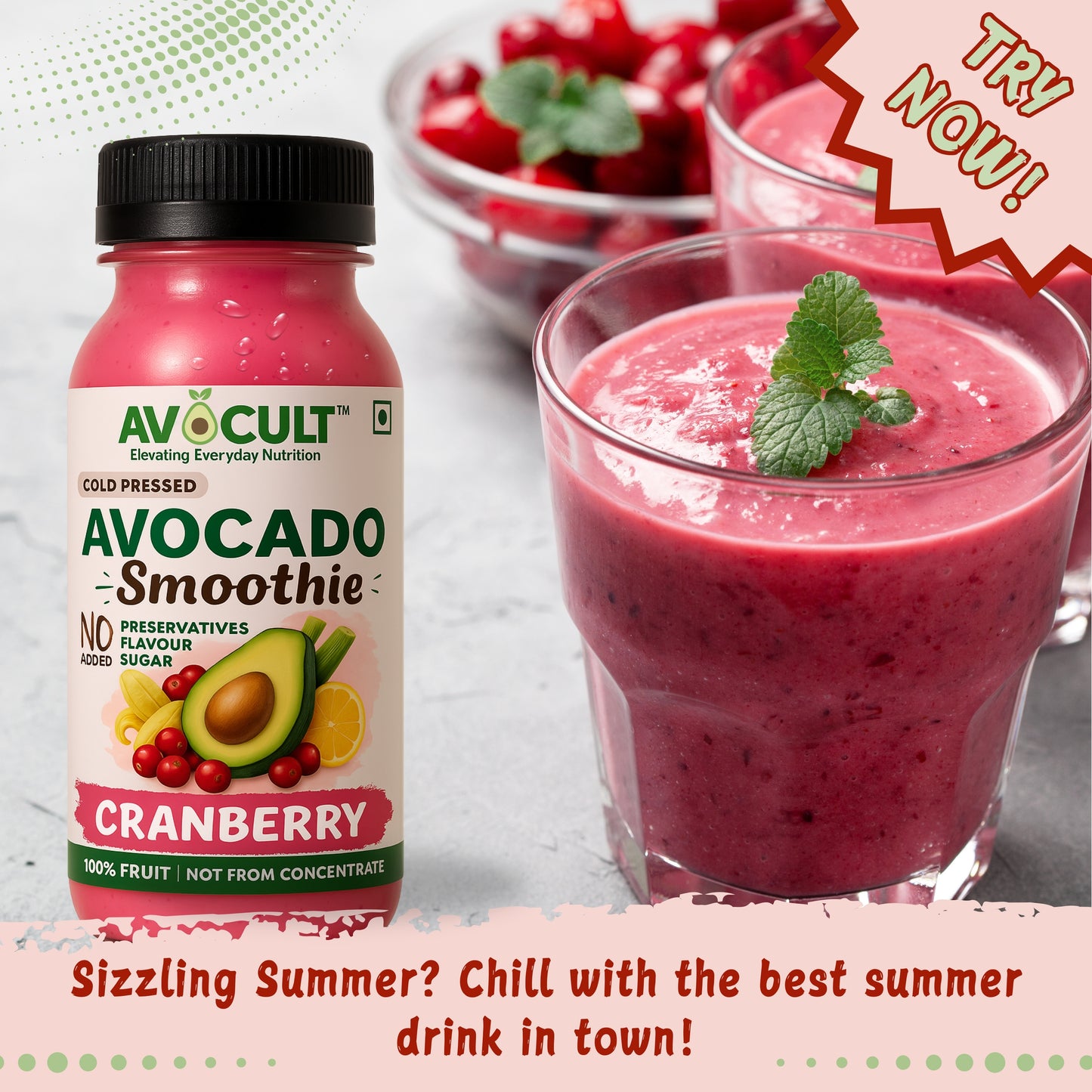 Avo Cranberry Smoothie - 200ml